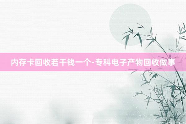 内存卡回收若干钱一个-专科电子产物回收做事